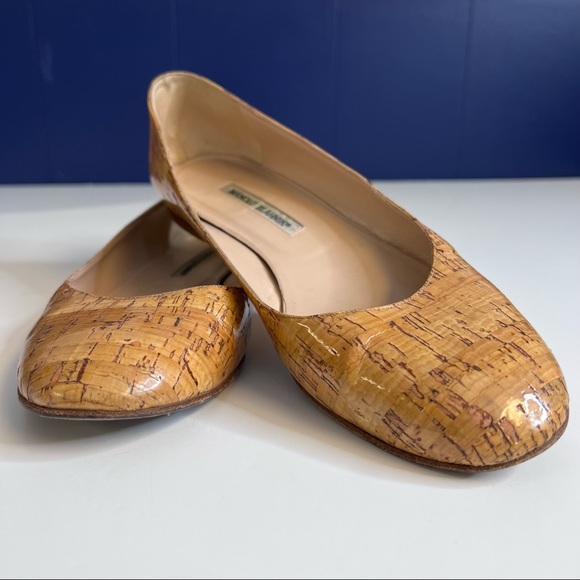 Manolo Blahnik Shoes Manolo Blahnik Tan Cork Ballet Flats Size 5